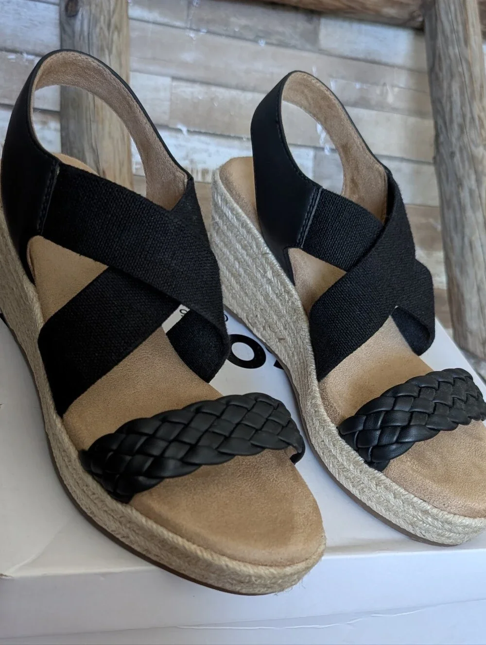 Sonoma Ortholite Eco Style Corra Espadrilles Black Wedges
